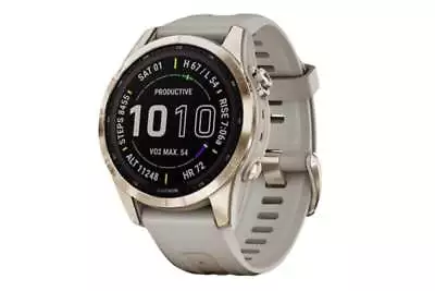 Garmin Fenix 7S GPS Smart Sport Watch (Sapphire Solar/Cream Gold/Titanium/Light • $1501.46