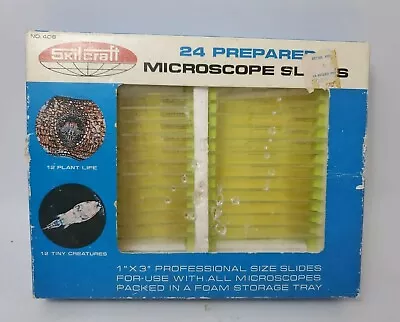 Vintage SKILCRAFT 24 Prepared Microscope Slides 1 X 3  Professional Size • $68.58
