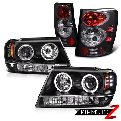 $223.41 • Buy For 99-04 Jeep Grand Cherokee WJ Black Halo Projector Headlight Brake Tail Light