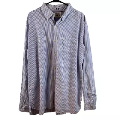 Converse One Star Mens 2XL Blue Striped Button Down Long Sleeve Shirt • $16.99