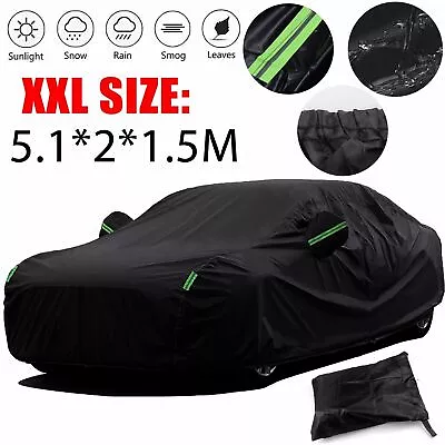 Outdoor Full Car Cover Waterproof All Weather Protection Anti-UV Dust Snow XXL • $34.98