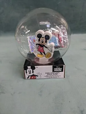 Disney MICKEY MOUSE Make Your Own Snow Globe Arts Craft Kit Glitter Stickers • $9.99