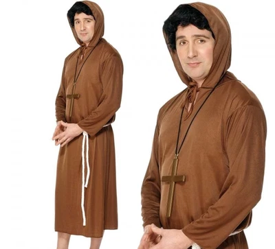£13.99 • Buy Adult Monk Costume Jedi Robin Hood Medieval Fancy Dress Outfit Mens Womens
