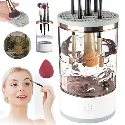 Automatic Brush Cleaner Electric Makeup Brush Cleaning Machine Fast Clean Dryer • £8.99