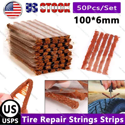 50Pcs Tire Repair Plugs Car Tire Puncture Recovery Tyre Tubeless Seal Plug Strip • $7.91