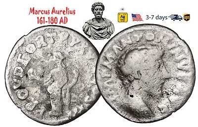 Ancient Roman Empire Coin Silver Denarius Marcus Aurelius 161 180 AD #32104 • $48