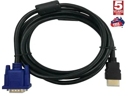 HDMI Male To VGA Male Cable Adapter Monitor Lead HD 15Pin 1080P Converter Laptop • $9.75
