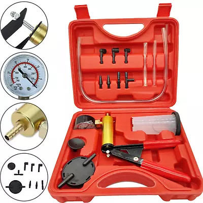 Hand Held Brake Fluid Bleeder Universal Vacuum Pressure Pistol Pump Tester Kit • $17.59