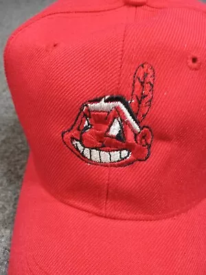 CLEVELAND INDIANS HAT Chief WAHOO SNAPBACK  WOOL Vintage • $10.33