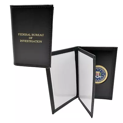 Perfect Fit FBI Double ID Case Federal Book Style Document Holder With Medallion • $73.41