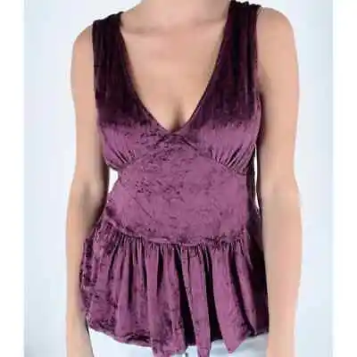 Zara Sleeveless V-neckline Peplum Top In Velvet Purple Size Medium • $11.90