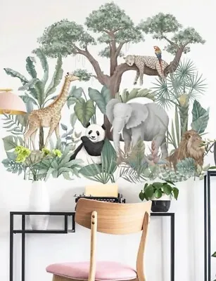 £6.99 • Buy Sarfari/Animals/Jungle Themed Wall Sticker/Kids Bedroom/Wall Mural/Wall Decor