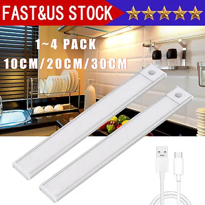 LED Motion Sensor Under Cabinet Closet Light USB Rechargeable Kitchen Lamp Strip • $6.88