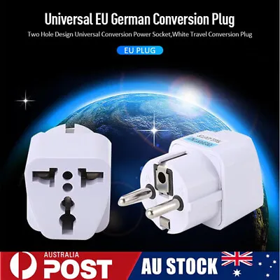 $9.28 • Buy 1pcs New Universal EU Power Adapter Plug Travel Converter AU UK US To EU Euro AC