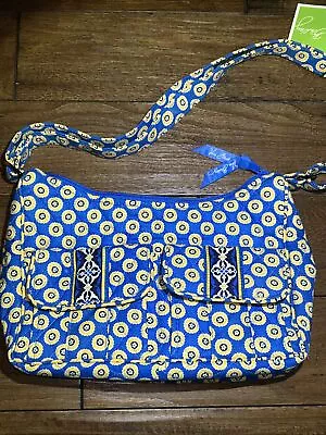 NWT VERA BRADLEY Libby Crossbody Shoulder Handbag Purse Riviera Blue /yellow • $24.99