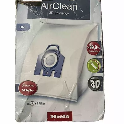 Miele GN Airclean 3D Efficiency Dust Vacuum Bags -  4 Bags & 2 Filters Per Box   • $14.99