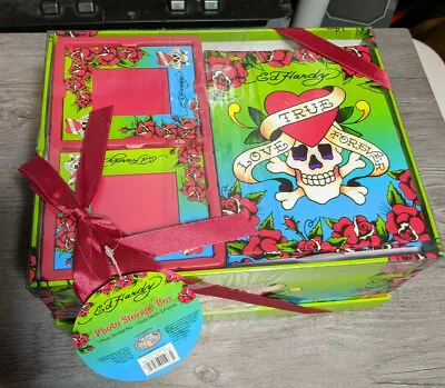 Ed Hardy Art True Love Forever Photo Storage Box W/2 Mini Frames Picture Album  • $22.45