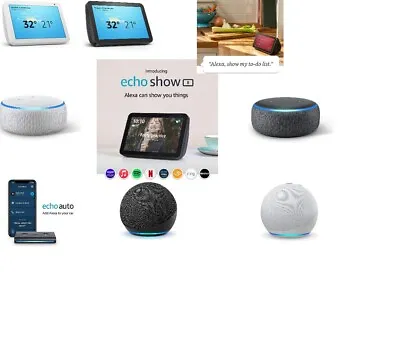 $57.99 • Buy Amazon Echo Show 5,8, Echo Auto, Echo Dot 3rd 4th Generation Smart Speaker Alexa