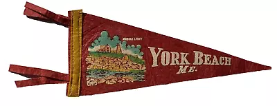 Vintage York Beach Nubble Lighthouse Maine 9  Mini Felt Pennant Early Old Travel • $19.99