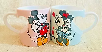 Mickey Minnie Mouse Mug Set Disney Parks His Hers Couples Love Heart Valentines • £14.50