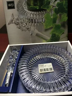 Mikasa Crystal Diamond Fire Wine Set Wine Plate And Bottle Stopper Japan*  • $14.99