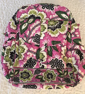 Vera Bradley  Priscilla Pink Backpack Book Bag Retired Design Quilted Floral • $46