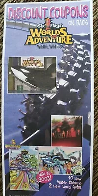 2003 Six Flags Worlds Of Adventure Geauga Lake Amusement Park Brochure Coupon • $18