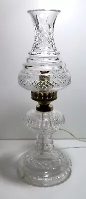 *VINTAGE* Waterford Crystal L8 Electric Hurricane Lamp 19 1/2  Made In IRELAND • $449.98