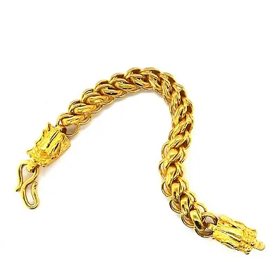 $5800 • Buy Jewelry Bracelet 24K Solid Yellow Gold Thailand Dragon Hook Closure