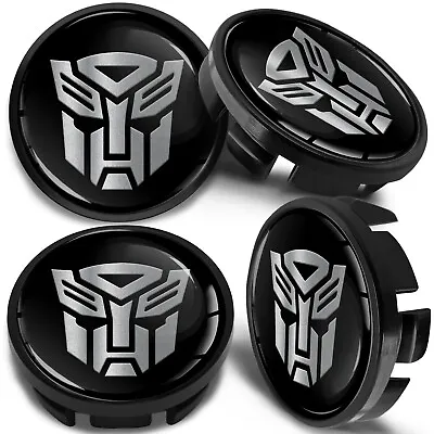 4x 65mm Alloy Wheel Center Caps Hub Covers Rim 3B7601171  6U7601171 Black Silver • $14.99