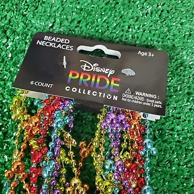 Disney Pride Collection Mickey Mouse Beads Necklaces Rainbow Set Of 6 New (B5) • $11.95