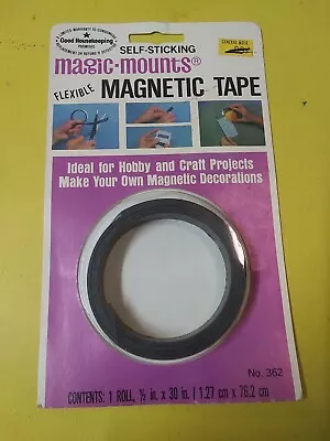 Magic Mounts Magnetic Tape 1/2 X 30in Roll Adhesive Flexible Magnet Made In USA  • $12