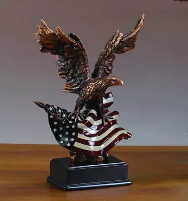 Treasure Of Nature Eagle With American Flag Statue (L) - Sculpture • $108.99