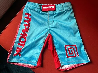Hypnotik No Gi Jiu Jitsu MMA Grappling Boxing Shorts Size Small Light Blue & Red • $15