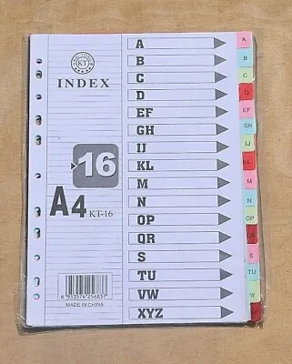 £2.89 • Buy NEW A - Z Multi Coloured Alphabetical A4 File Index Dividers 16 Part UK Seller