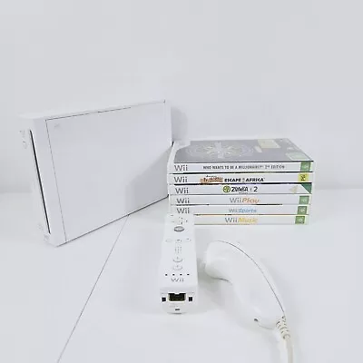 Nintendo Wii Console Family Bundle X6 Games + Controllers & Cords  • $99.95