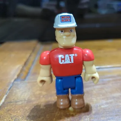 Mega Bloks  CAT Construction Figure Articulated Workman RED Shirt TOY Blocks • $9.90