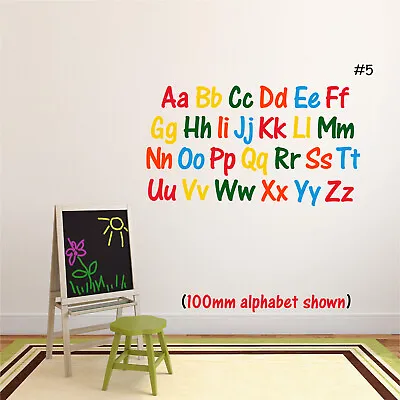 50mm / 100mm ALPHABET LETTERS A-Z Girls Boys Bedroom Nursery Vinyl Wall Stickers • £6.99