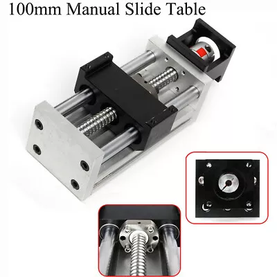 Ball Screw Rail Slide Linear Guide Stage Manual Table CNC Linear 100mm Stroke • $52.25