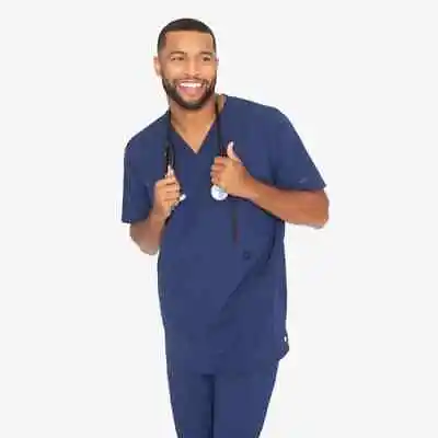 $12 • Buy Barco Scrubs Top Men  Size Large Blue One Amplify Medical Nurse Doctor