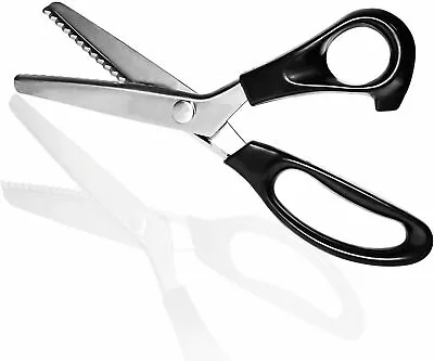 Pinking Shears Stainless Steel Dressmaking Scissors Fabric Zig Zag Cut Scissor • £5.69