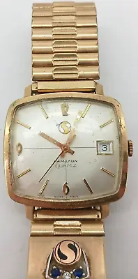 Vintage Hamilton Swiss Gold Filled Watch W/ 10K Emblem Diamond & Sapphire 984078 • $545