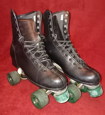 Vintage Roller Derby Black Leather Roller Skates Size 7 Please Read • $49.41