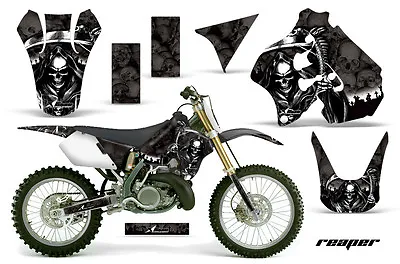 Dirt Bike Graphics Kit Decal Sticker Wrap For Suzuki RM250 1996-1998 REAPER BLK • $169.95