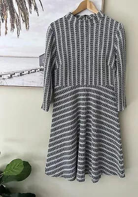 VERONIKA MAINE 3/4 Sleeve Black & White A Line Dress Size 14 • $59