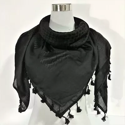 Keffiyeh Shemagh Arab Black Scarf Original Made In Palestine Kufiya Hatta Cotton • $27.99