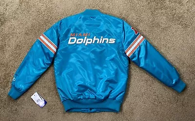 MIAMI DOLPHINS Starter Snap Down Jacket AQUA BLUE S M XL 2X  Spring 2023 • $117.50