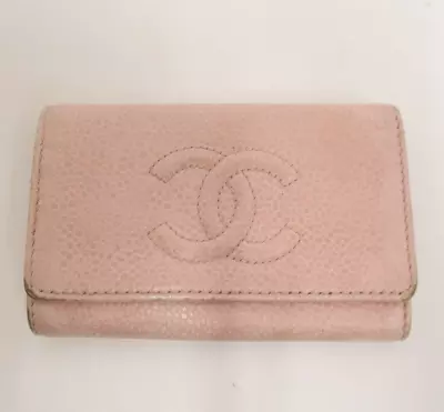 Authentic CHANEL Caviar Skin Leather 6 Rings Key Case  #26537 • $59