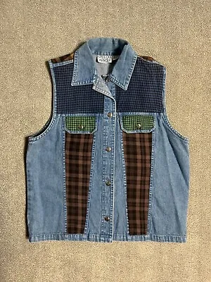$16 • Buy Shelly & Arnold Women’s Medium Plaid Denim Jean Vest
