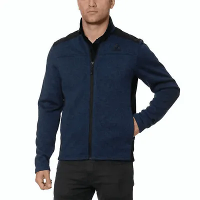Gerry Men Mixed Media Jacket Full Zip Soft Shell Sweater • $29.99